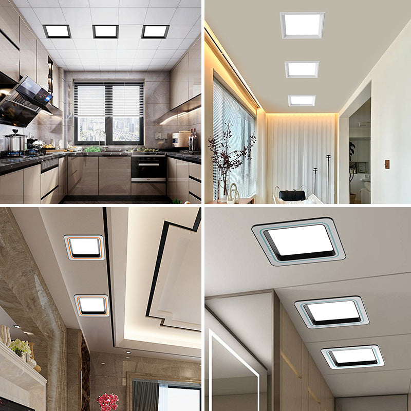 Honeycomb small square light large panel 19x19 opening black integrated ceiling led small square light black frame high brightness new arrival