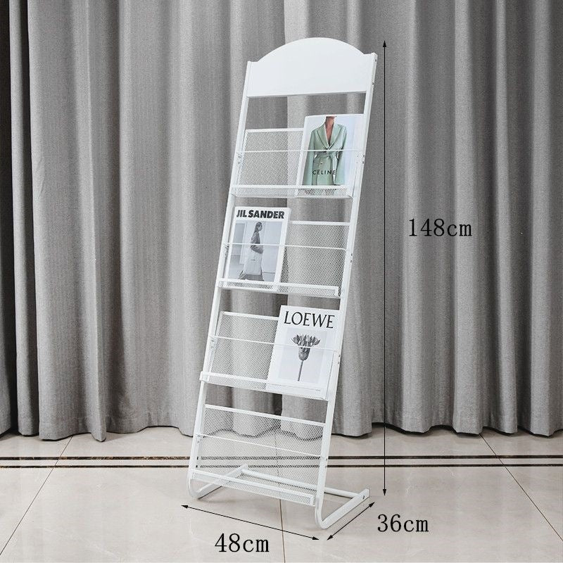 Floor magazine rack, newspaper rack, book rack, display rack, promotional material rack, single page rack, storage rack