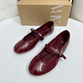 Za2025new arrival women's shoes with toe cap and one buckle strap shallow mouth mary jane flats women's flatseasiest for match little red shoes evening breeze