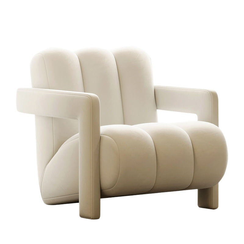 Nordic cream style single sofa living room bedroom balcony lazy chair sofa chair casual table and chair furniture frosted velvet