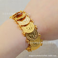 Middle eastern bohemian luxury coin bracelet with heart charm extension chain - bridal wedding birthday gift