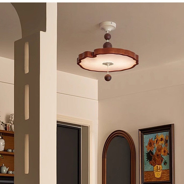 French bedroom retro Song Dynasty aesthetics room lighting medieval atmosphere solid wood study dining room light lotus leaf chandelier