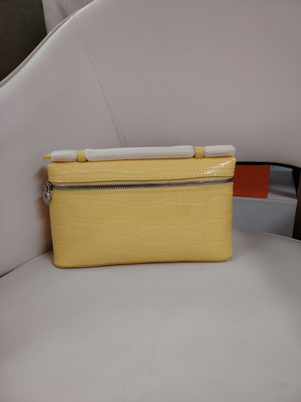 Lp19 genuine leather lunch box bag new arrival gigi same style kelly bag pebbled cowhide satchel bag simple shoulder bag for women