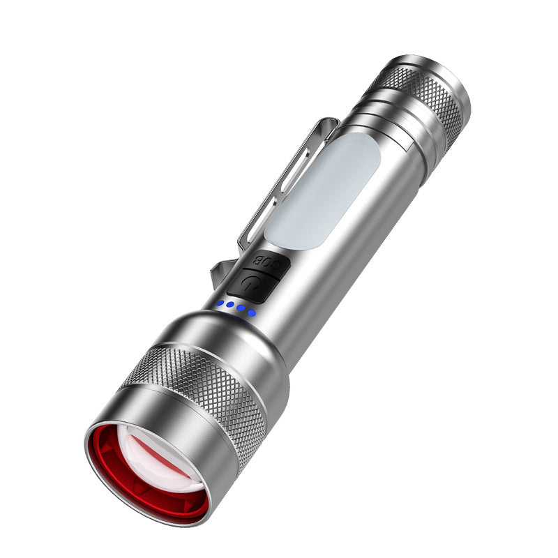 Cross-border new P50 hand-held flashlight three-source lighting flashlight wholesale zoom charging flashlight strong light