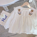 new arrivalpure cottongirlsshirtshirtspring & falllong sleevesstereo rabbit doll collar lace style princess shirt