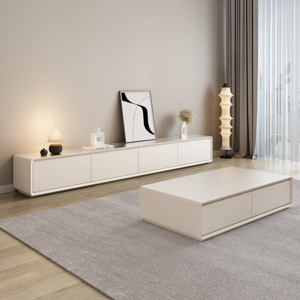 Coffee table TV cabinet floor simple modern router Nordic bedroom living room TV cabinet back hollow threading hole