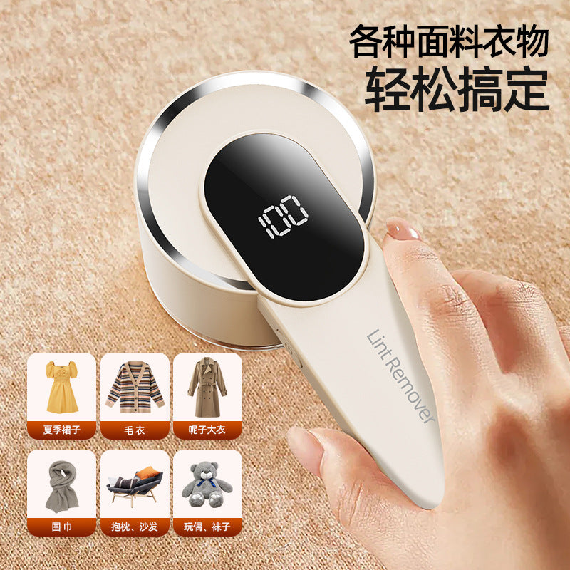 New arrival rechargeable hair ball trimmer, hair ball removal tool, digital display for home clothing hair removal machine, sweater shaving ball remover