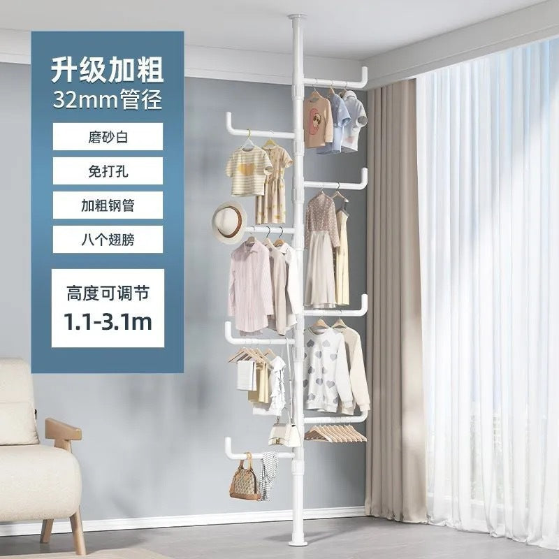 Tianlizi indoor punch-free retractable for home bedroom clothes hanger entrance floor-standing multi-functional clothes hanger