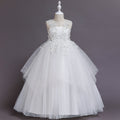 exclusive children's dress, sequined floral princess dress, runway piano performance host costume, girls' dress