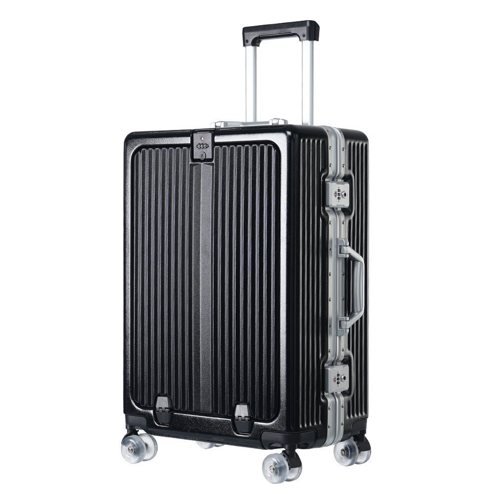 One-click front open aluminum frame 20-inch boarding case, ice skating wheel suitcase, customs lock suitcase 24-inch anti-drop trolley case