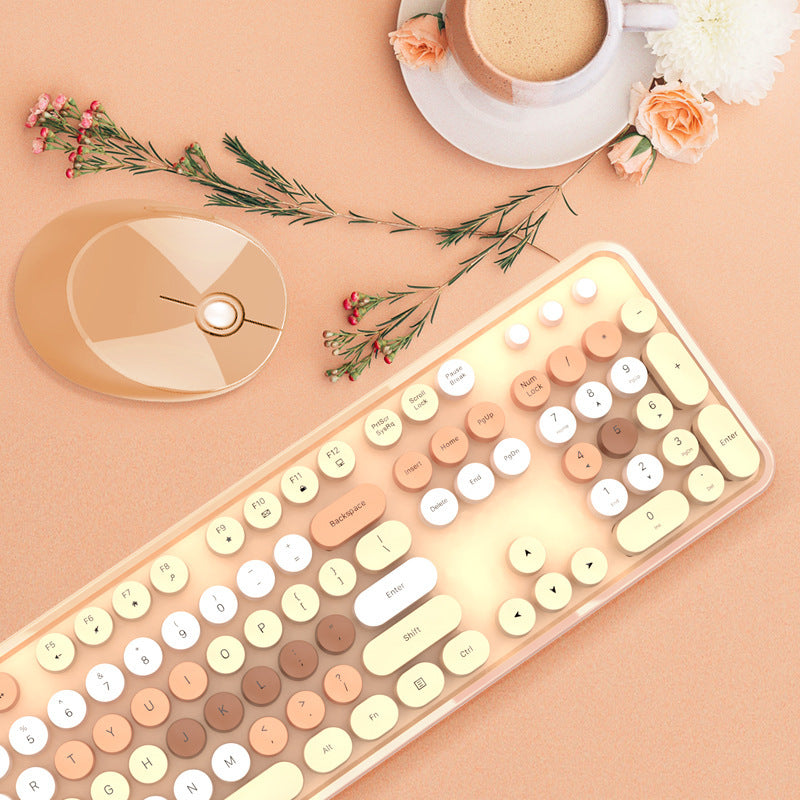 Sweet wireless keyboard and mouse combo - colorful lipstick design, punk style, cute office set for women - cross-border e-commerce