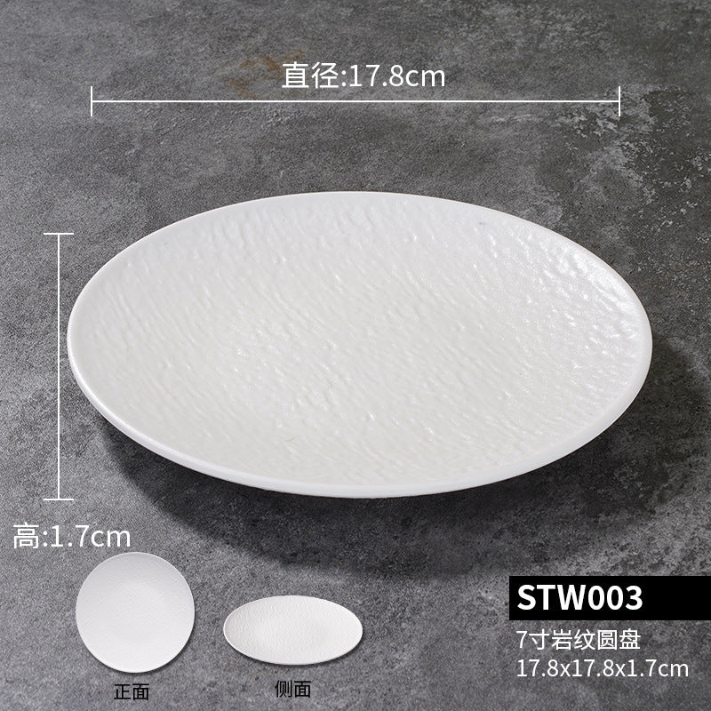 New melamine plates for commercial catering, pasta dishes, western-style steak plates, household dinner plates, high-end round plates, and flat plates