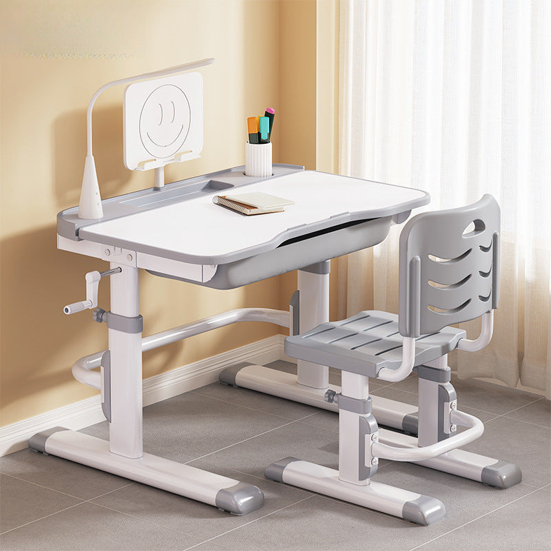 Children's study table Primary school students Writing homework desk Household simple children's desks and chairs Lifting table set