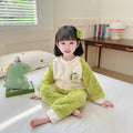 【candy colors】girls' winter flannel pajama set - kids' cartoon fleece-lined warm loungewear for boys and girls