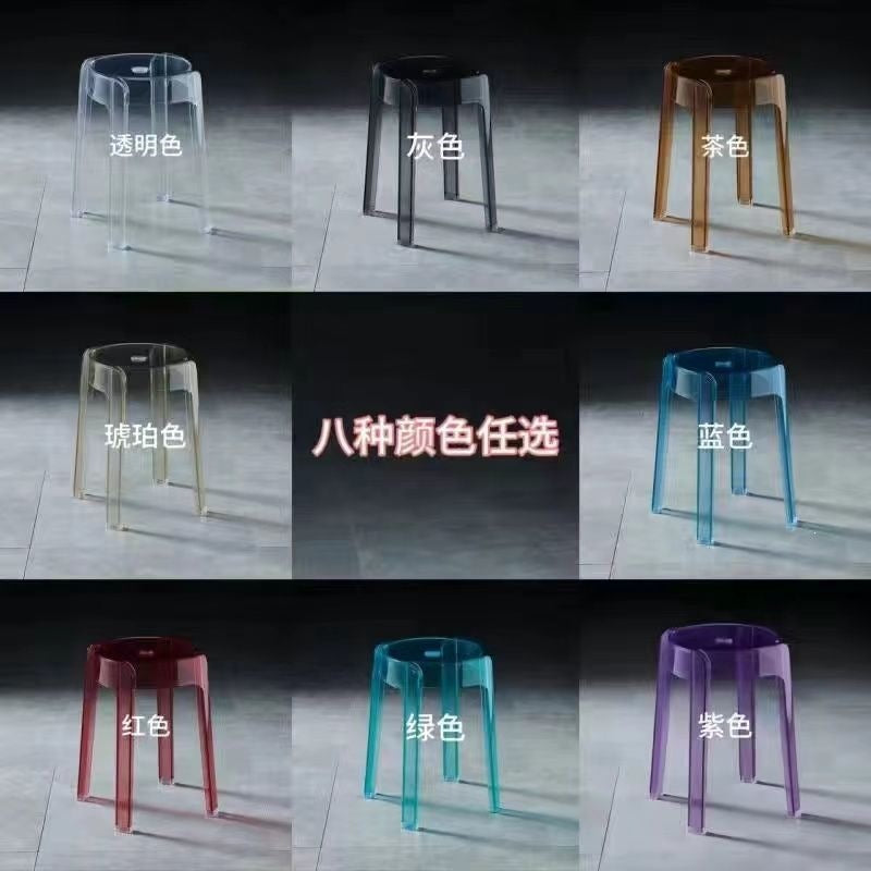 New arrival acrylic round stool popular chair plastic for homethickenedcasual modern office stacking dining chair stool