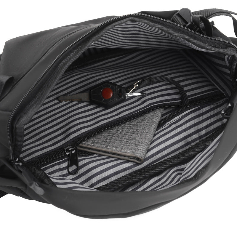 Customized, wholesale men's breast bag, new large-capacity anti-splashing, fashionable and simple fanny pack, wear-resistant casual messenger bag