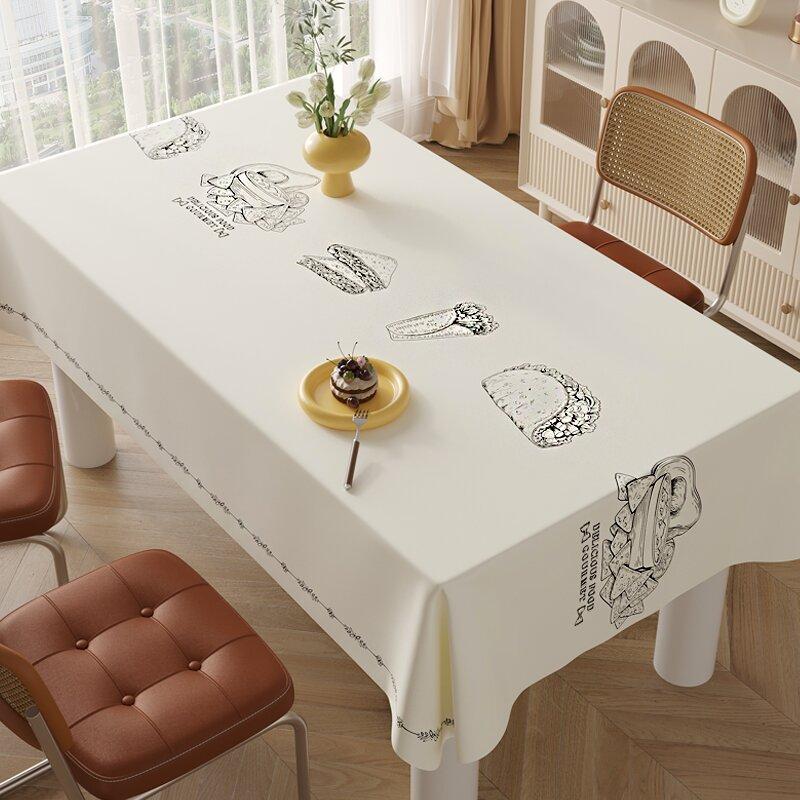 new premium light luxury tablecloth - waterproof, oil-proof, heat-resistant, wash-free pvc minimalist dining table cloth, tablecloth, coffee table cloth