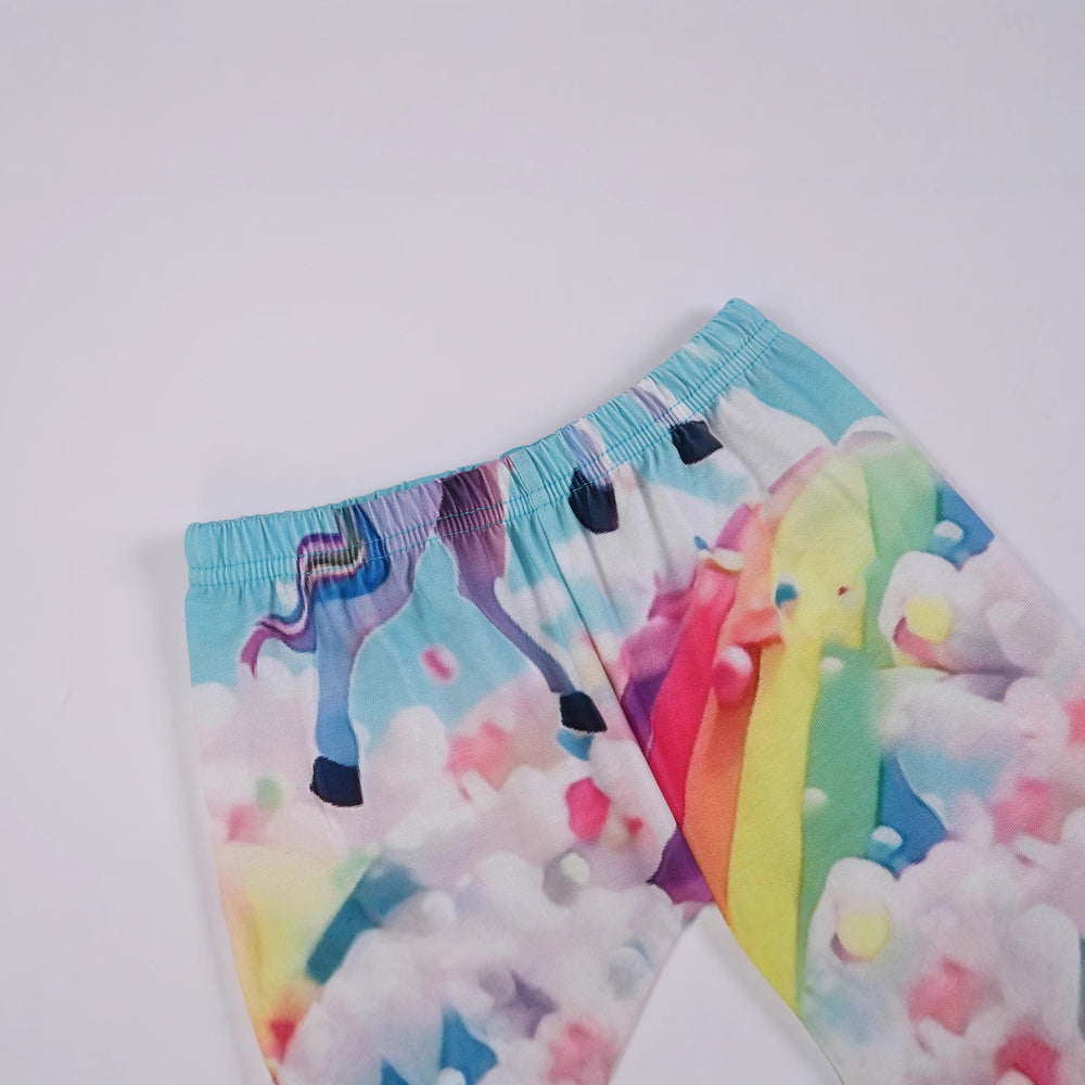 foreign trade summer girl home wear gradient 3d digital printing 2 pieces short-sleeved shortssuit