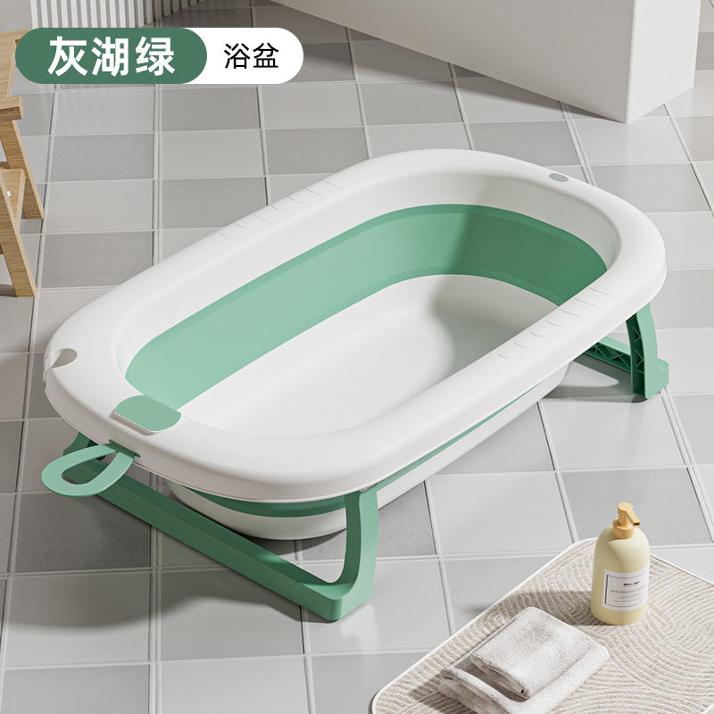 Baby bathtub, infant bathtub, toddler sit-up & recline foldable bath tub, portable home storage for newborn and children's supplies