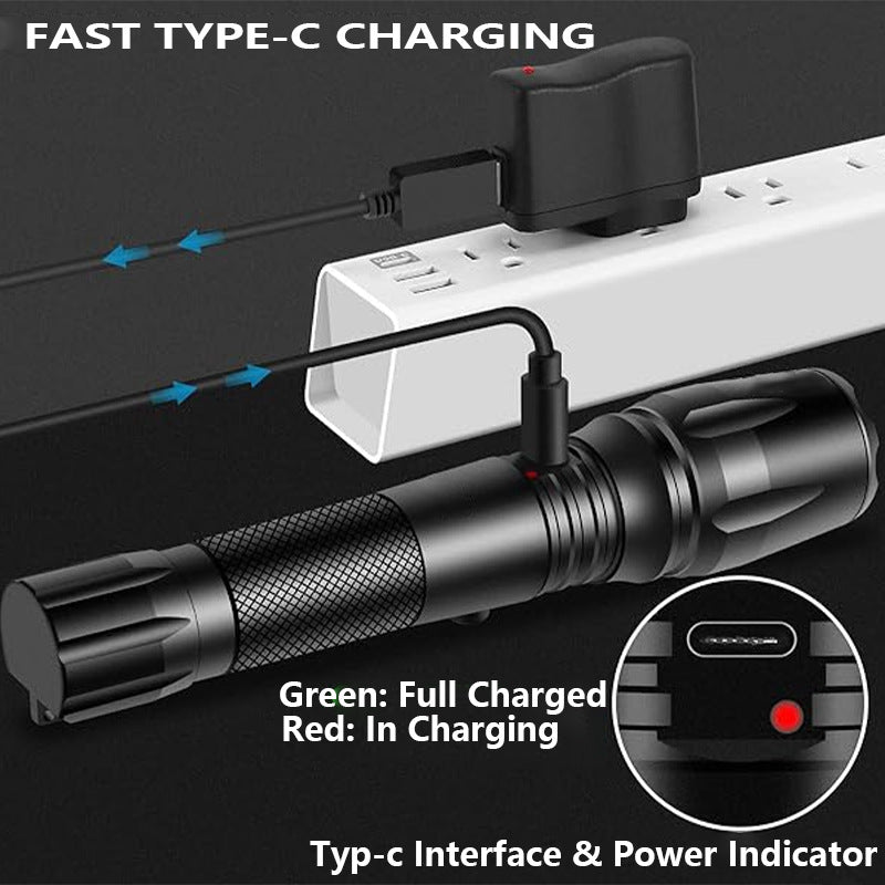 Cross-border new strong light rechargeable small flashlight household outdoor portable emergency rescue 18650 led flashlight