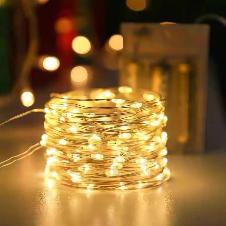 LED battery box copper wire light string flower gift box cake decorative light Christmas scene atmosphere arrangement lanterns