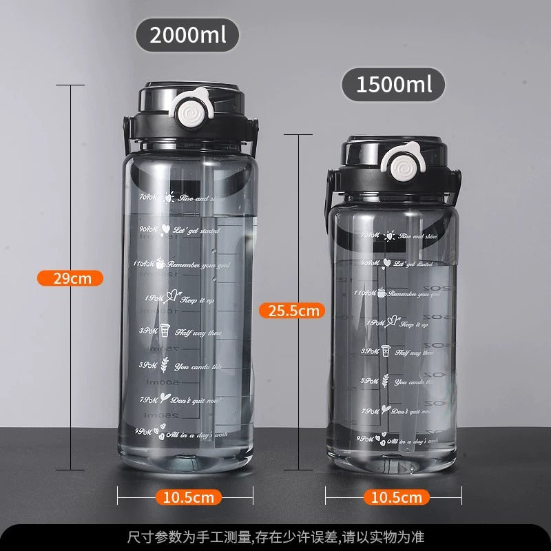 Summer new arrival: large capacity sports water bottle - high temperature resistant, dual-drink spout, drop-proof, portable fitness bottle, stylish plastic cup
