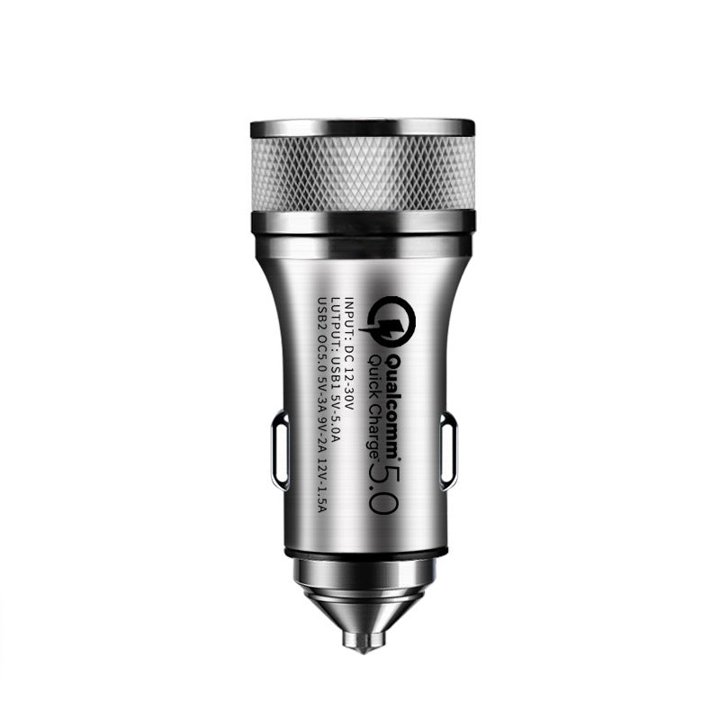 New car fast charging car phone charger vehicle electrical appliances 9v2a dual usb port aluminum alloy car charger head