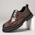 Men's leather dress shoes - breathable, british style, business casual, textured sole, chunky sole, height increasing, black leather shoes for men, groom's wedding shoes