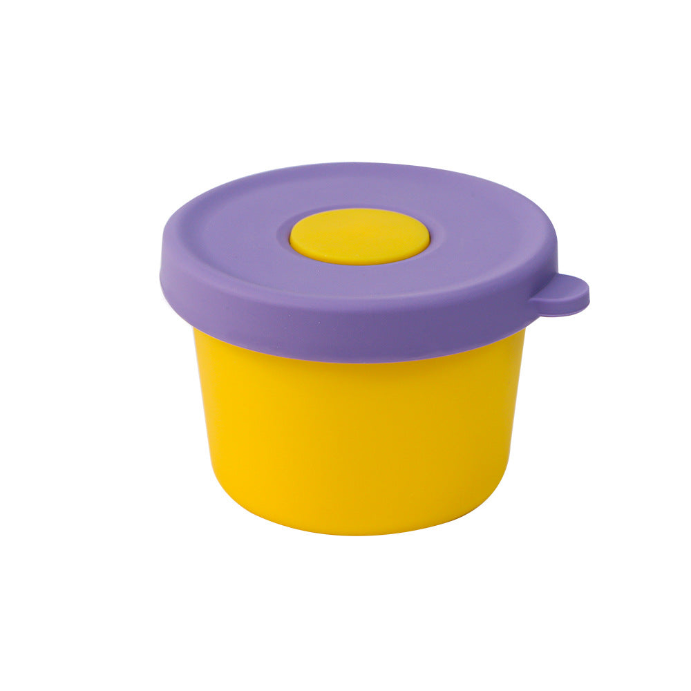 Food-grade silicone baby food storage container, fresh-keeping, freezer-safe, steamer-compatible, portable, airtight, silicone baby food bowl