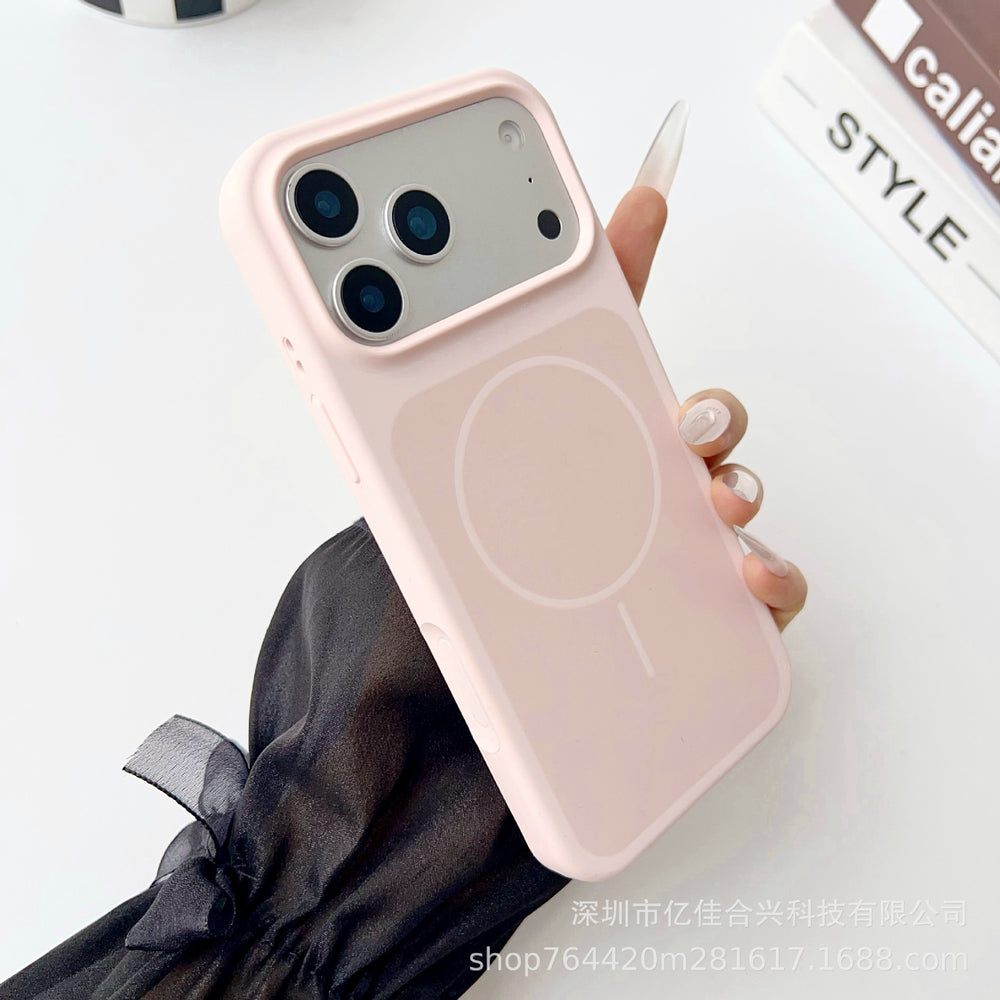 Two-color large-hole liquid magnetic suction suitable for iphone17promax mobile phone case apple 16 seconds to turn into 17 anti-fall case 13