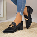Mary jane flats women's thick sole heightened  spring and autumn new sweet pointed toe chain easiest for match women's flats