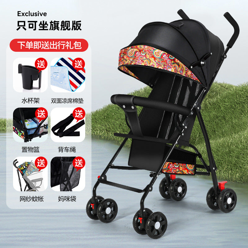 Baby stroller lightweight foldable umbrella stroller reclining seat summer travel pram for infants and toddlers