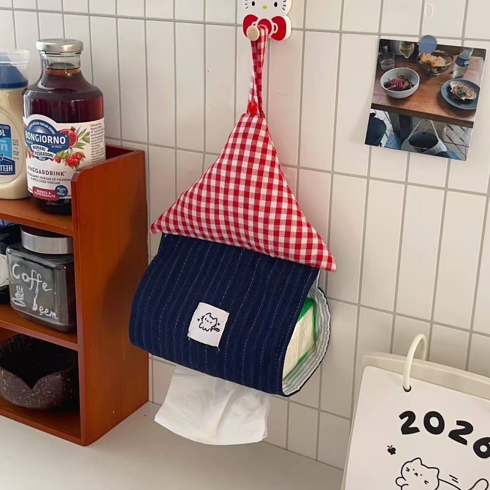 Creative small house paper box dormitory for home kitchen bathroom tissue box high-looking wall-mounted tissue hanging bag