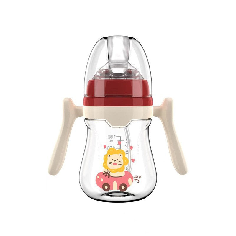 English boxed pacifier 180/240/280ml simple with handle PP bottle with straw