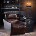 Medieval style leather box cabinet american retro sofa side cabinet creative living room box storage cabinet cigar bar side table
