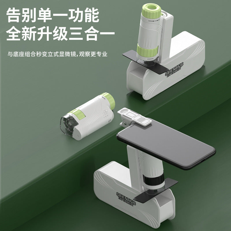 kids portable microscope toy outdoor handheld primary and secondary school students scientific experiment suit factory direct sales