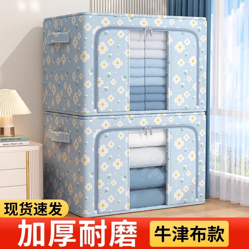 Clothes Storage Box Household Wardrobe Clothing Organizing Box Foldable Fabric Large Capacity Oxford Cloth Storage Box Artifact