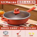 Titanium non-stick wok - premium cast aluminum flat bottom pan - induction compatible - perfect for everyday cooking & gifting