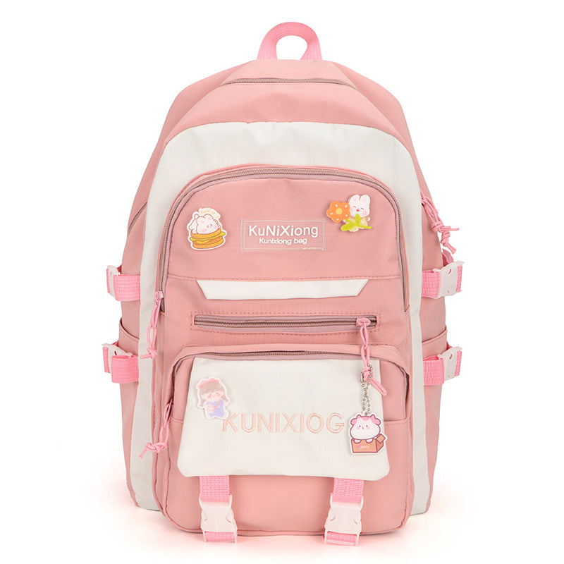 Small fresh schoolbag female junior high school students high value cute primary school students backpack middle school students large capacity lightweight backpack