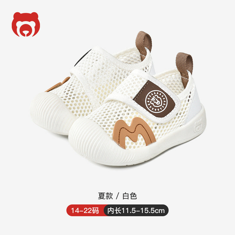 Baby sandals for boys, summer first walker shoes, 0-1-2 years old infant anti-slip soft sole mesh shoes for babies and toddlers, baby girl shoes