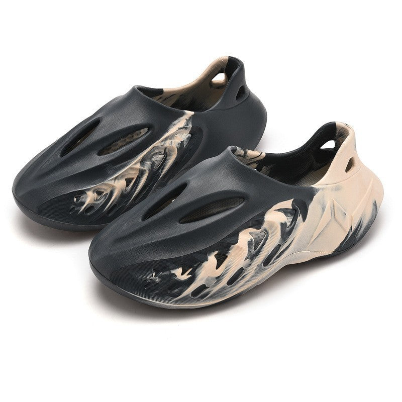 Cross-border 2025 new camouflage sports coconut hole shoes men's trend hollow Roman sandals beach shoes wholesale