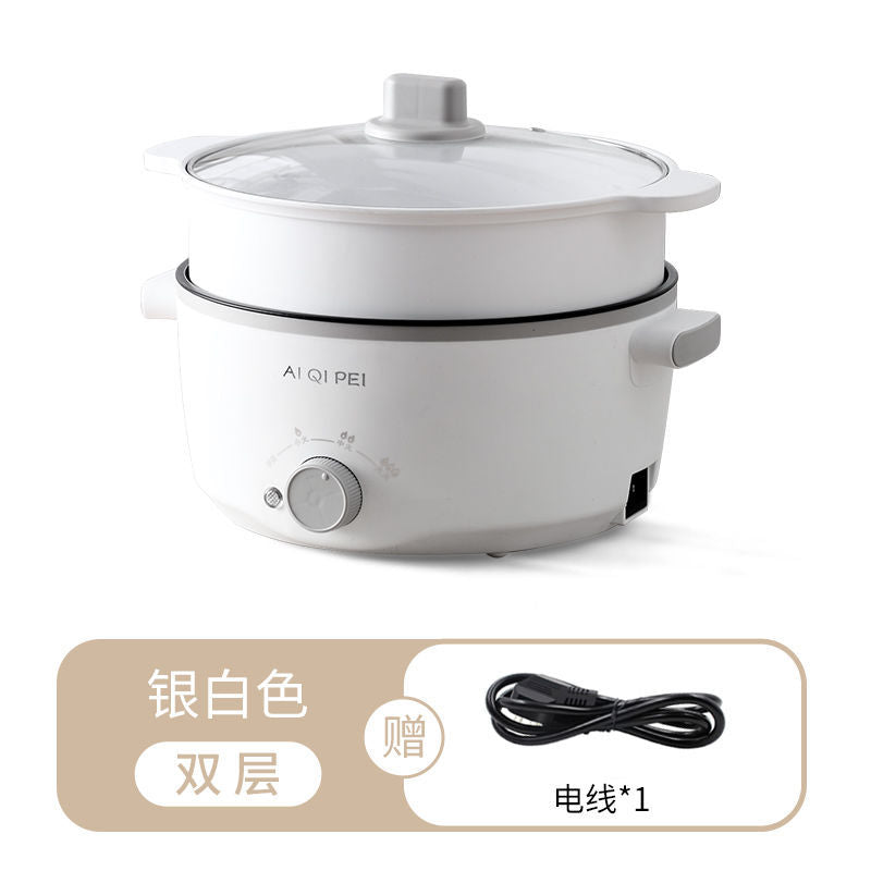 Electric hot pot non-stick household electric cooking pot electric hot pot for cooking porridge and rice small electric pot dormitory mini multifunctional all-in-one pot