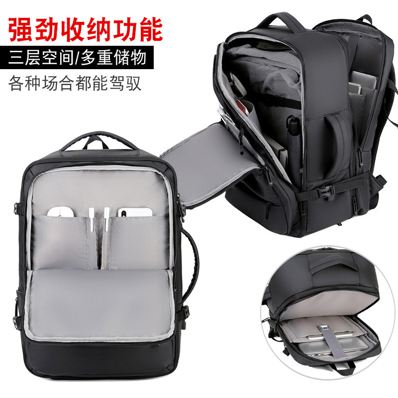 Cross-border new expansion anti-splashing large-capacity luggage backpack men's computer bag fashion business travel backpack