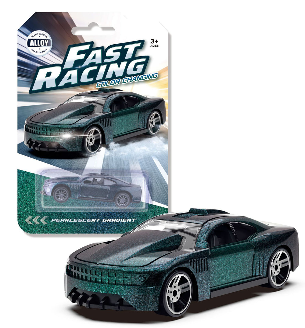【customizable】color-changing alloy car toy - racing model for boys, children's simulation car, metal sports car