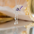 [titanium steel] personalized fashion tassel butterfly necklace women's light luxury high-end pendant niche design clavicle chain jewelry