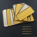 Custom korean style 304 stainless steel rectangular cafe tray cake plate commercial gold bbq plate flat plate