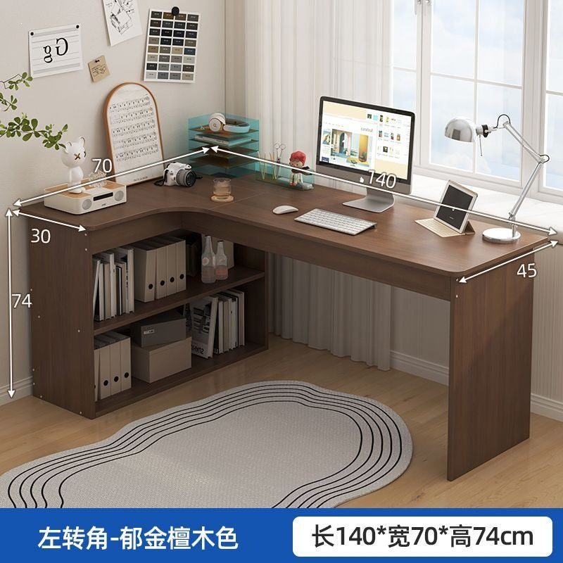 Computer desk desktop for home bedroom bookshelf all-in-one student study writing desk corner multifunctional office desk