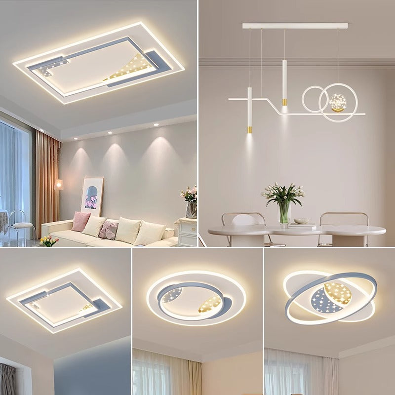 Living room ceiling light simple modern 2025 new Nordic star room hall master bedroom lighting whole house package