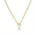 European and american cross-border new golden 26 mother necklace ins style fashionable hip hop clavicle chain retro literary and artistic elegant ladies