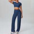Cloud-feel quick-dry cropped tank top with built-in bra yoga set - women's two-piece outfit for outdoor leisure, running, sports, and fitness